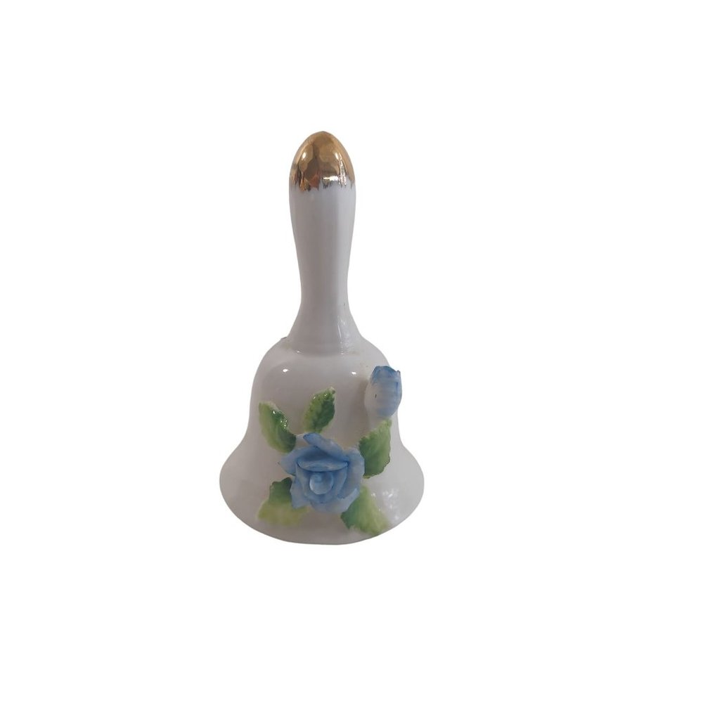 Vintage Porcelain 3D Rose Bell Small Brinns Bone China 3.5" Tall x 2" Wide